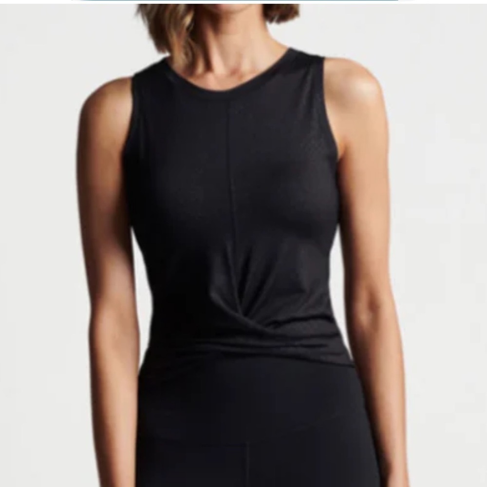 Peter Millar Twist Hem Tank Black Large NWT